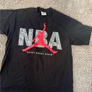 NBA Black T-Shirt with Red Graphic